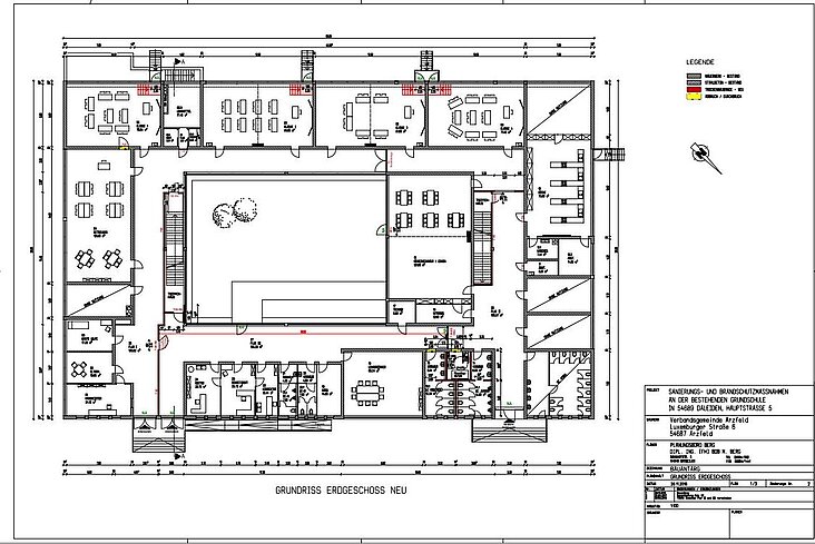 Bestandsplan Erdgeschoss, Grundschule in Daleiden