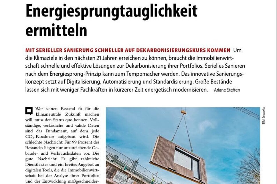 Ausschnitt aus dem Fachbeitrag "Energiesprungtauglichkeit ermitteln" aus GEB 5/2024